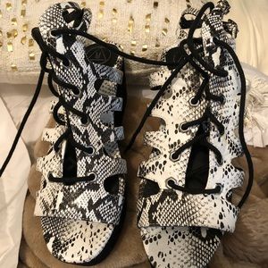 Missguided Snakeskin Platform Sandals